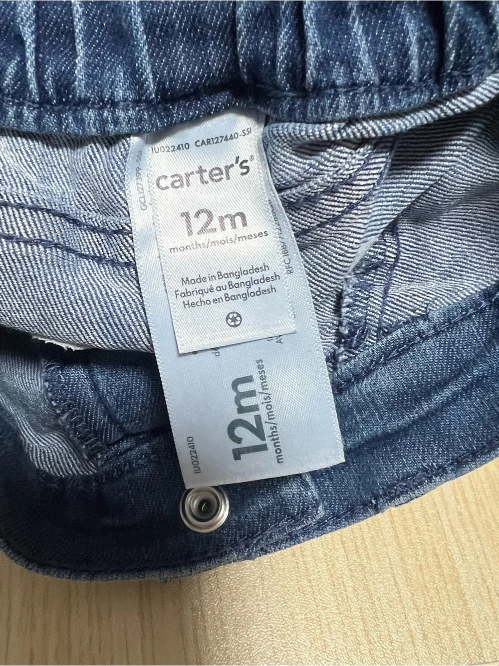 Carter’s 12M Gingham Shirt & Jeans Outfit Set